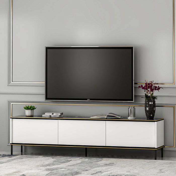 Hanah Home Soporte de TV Blanco con Estantes